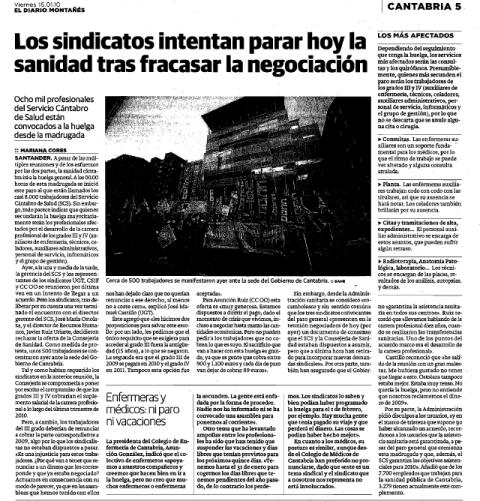 los sindicatos intentan parar la sanidad